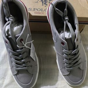 U.S. Polo Assn Men Grey Solid Sneakers