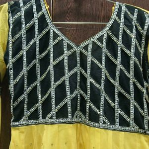 Black And Yellow Frock  Welvet