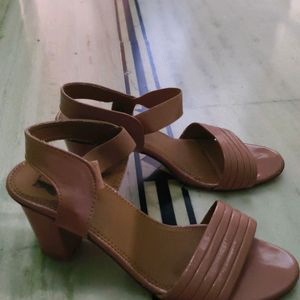 Block Heels Peach Colour