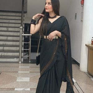 Party Wear Saree With Designer Backless Blouse