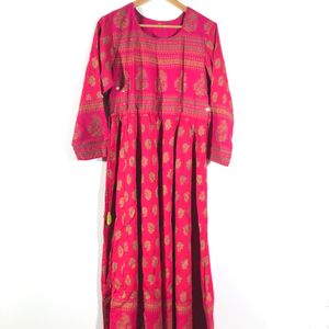 Rose Pink Printed Kurta(Women’s)