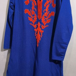 Blue Colour Woolen Kurta For Women