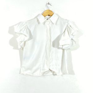 White  Puff Sleeve Tops (women)