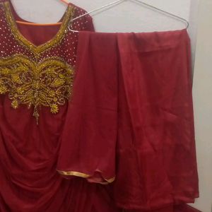 Maroon Gown Set