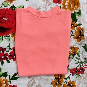 Vibrant Peach bodycon Crop Top