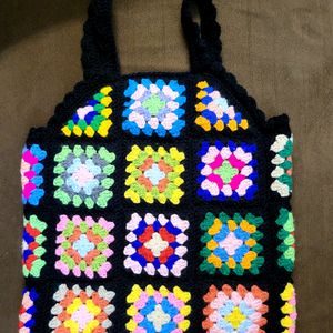 Crochet Granny Square Multicolor Top