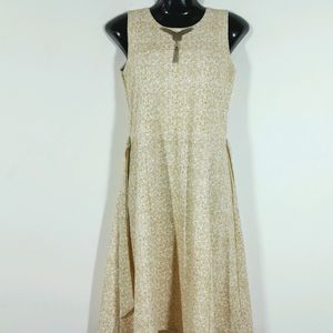 Beige Printed Dress (Women's)