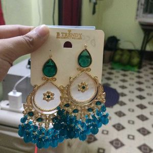 Gorgeous Ocean Blue Jhumka