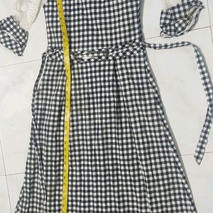 Black N White Checks Frock