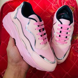 Pink Womens And Girls Sneakrrs