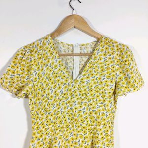 Yellow Printed Casual Dress (Women)