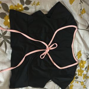 Cute Pink Bow Detailed Crop Top