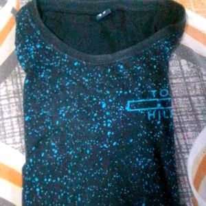 Black And Blue Dotted T Shirt