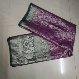 New Purple Colour Saree With Unstitched Blouse Pie