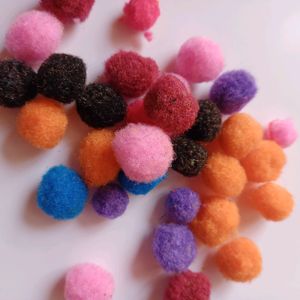 Multicolour Pompom Balls For Crafts