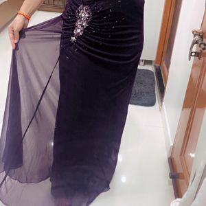 Wine Color Beautiful Floor length Dress