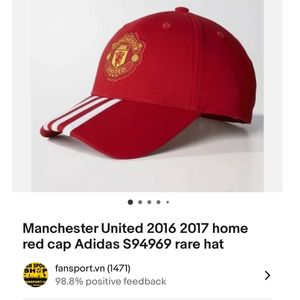 🇨🇳Adidas Manchester United Red cap Rare