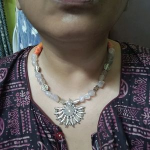 Silver Replica Natural Stone Choker