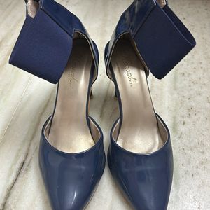 Navy Blue Ankle Strap Heels