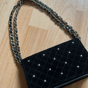 Accessorize Black Velvet Bag