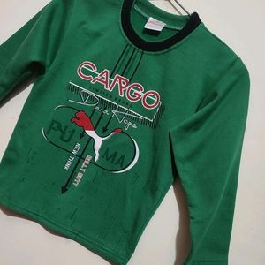 Green Winter T-shirt For Baby Boy 3 - 4 Year