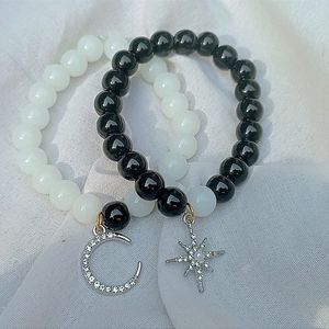 Moon&star Pair Black&white Couple Bracelate