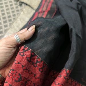 Black And Red Begumpuri Saree