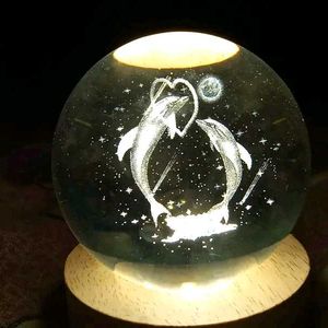 3D Dolphin Crystal Ball Night Lamp 🏮