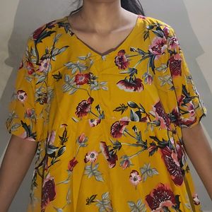 Mustard Floral Top