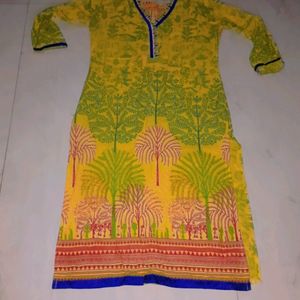 Yellow Floral Kurti