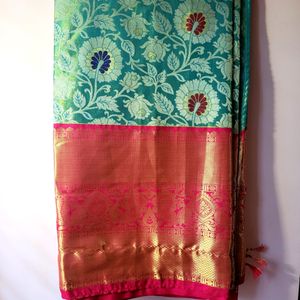 Pattu Saree With Heavy Maggam Blouse