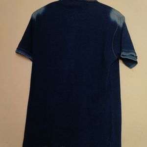 Men's Cotton Blue Top/shirt