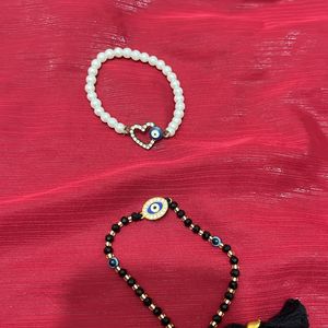 Evil Eye Adjustable Band In White Or Black