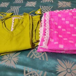 kurta, pant, duppata