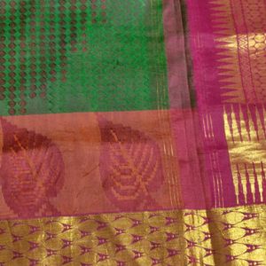 Green And Maroon Silk Saree