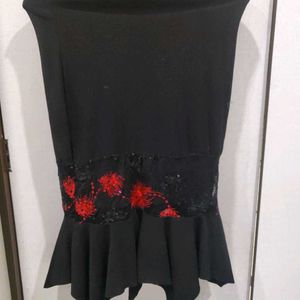 Black Skirt Mid Length