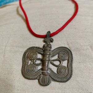 Vintage Brass Dokra Butterfly Pendant