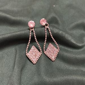 Beautiful Silver Long Earrings With Diamonds