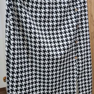 Black And White Checked Skirt