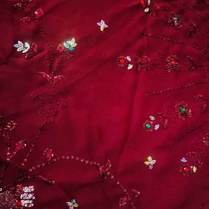 Karwa Chauth New Maroon Saree