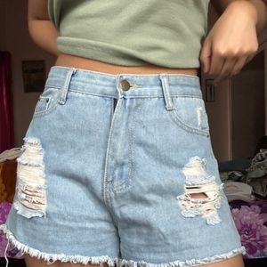 Denim Shorts From Shein