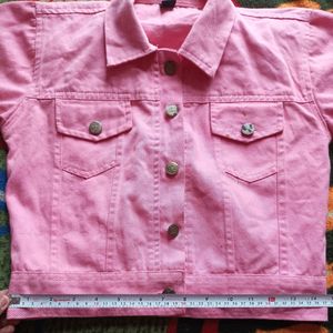 Pink Denim Jacket Top