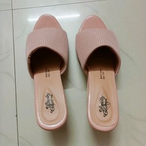 Nude pink box heels