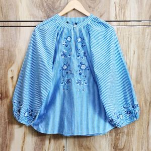 Blue Embroidery Work Top Size-44