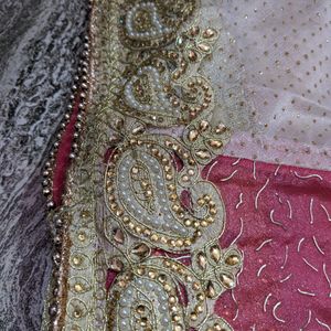 Wedding Style Heavy Embroided Pastel Saree