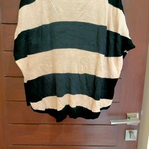 Cream And Black Woolen Top