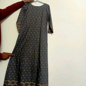 Women Cotton Grey Printed KurtaBust 34