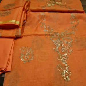 3PC Coral  Unstitched Salwar Kameez  Suit Material