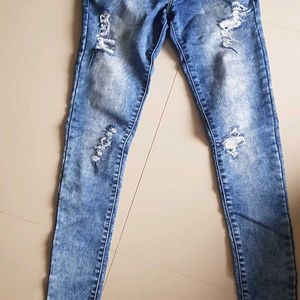 Blue Distressed Jean's For Women