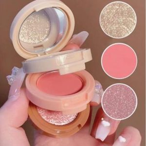 3 in1 face blusher + highlighter with Mirror